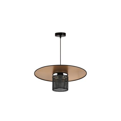 Duolla - Lámpara colgante TOKYO RATTAN 1xE27/15W/230V diá. 50 cm dorado/negro