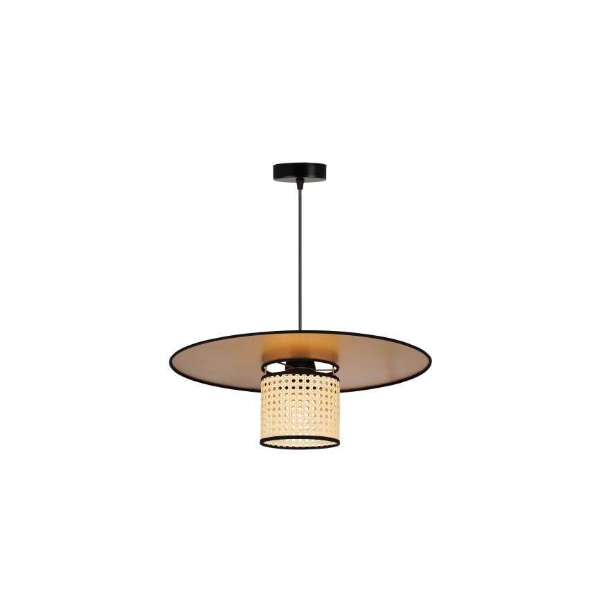 Duolla - Lámpara colgante TOKYO RATTAN 1xE27/15W/230V diá. 50 cm dorado/ratán