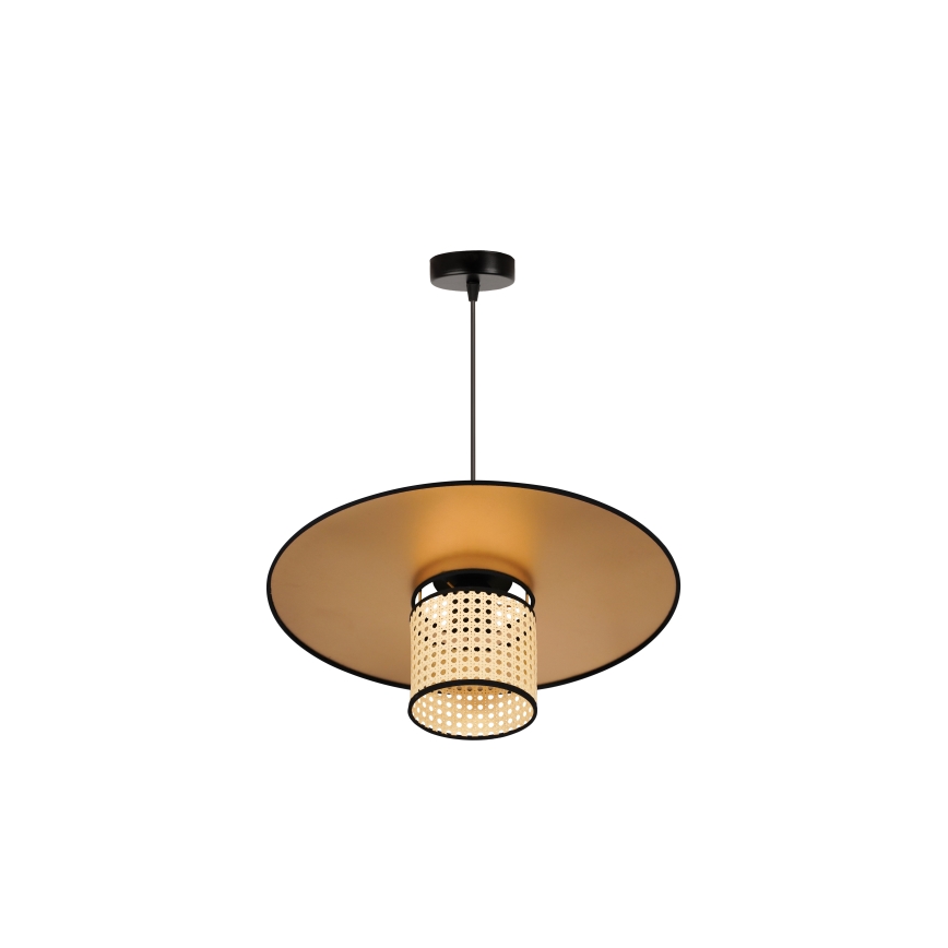 Duolla - Lámpara colgante TOKYO RATTAN 1xE27/15W/230V diá. 50 cm dorado/ratán
