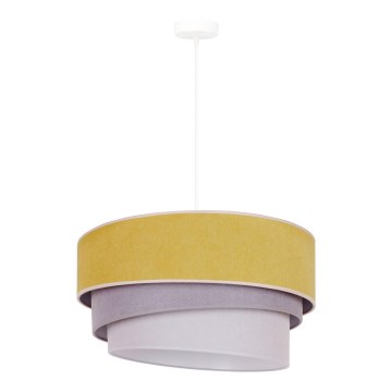 Duolla - Lámpara colgante TRIO 1xE27/15W/230V diá. 45 cm amarillo/gris/blanco