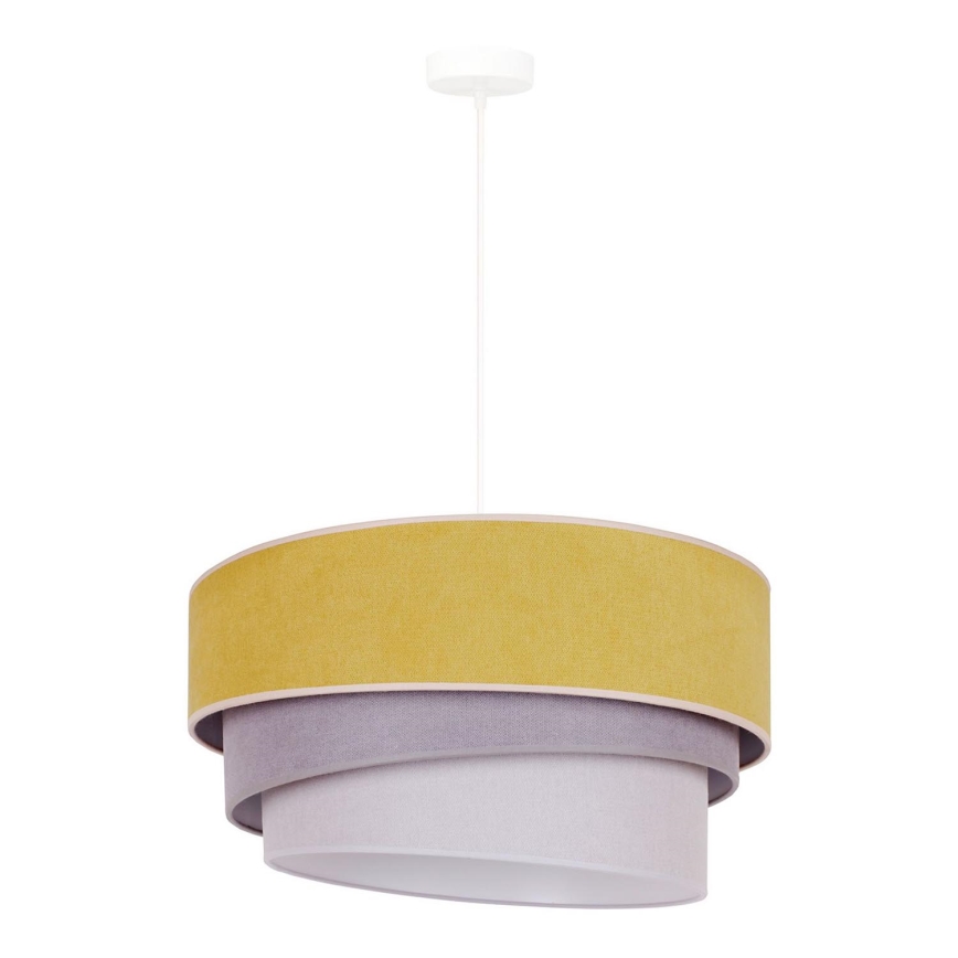 Duolla - Lámpara colgante TRIO 1xE27/15W/230V diá. 45 cm amarillo/gris/blanco
