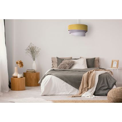 Duolla - Lámpara colgante TRIO 1xE27/15W/230V diá. 45 cm amarillo/gris/blanco