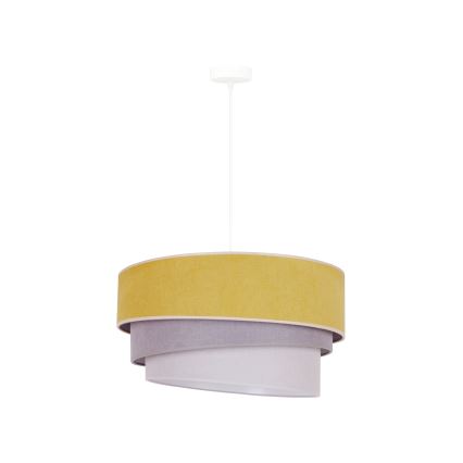 Duolla - Lámpara colgante TRIO 1xE27/15W/230V diá. 45 cm amarillo/gris/blanco