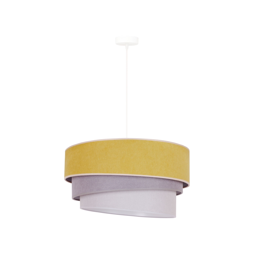 Duolla - Lámpara colgante TRIO 1xE27/15W/230V diá. 45 cm amarillo/gris/blanco