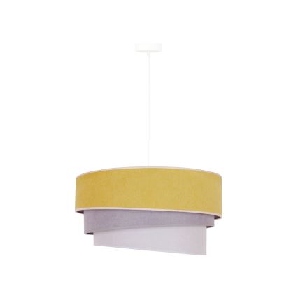 Duolla - Lámpara colgante TRIO 1xE27/15W/230V diá. 45 cm amarillo/gris/blanco