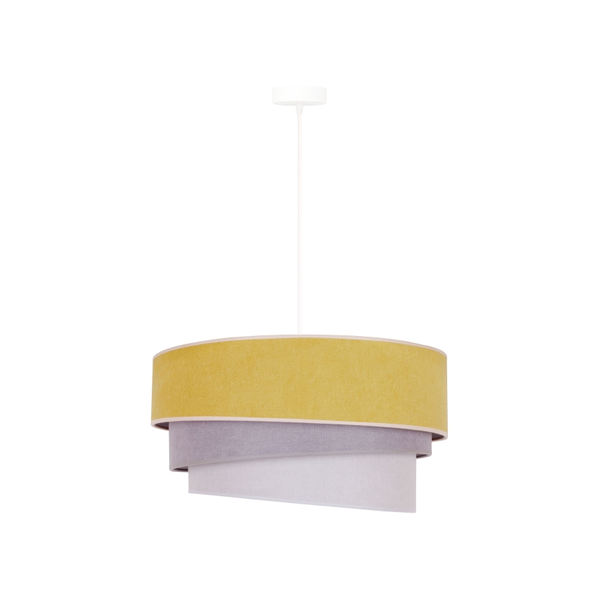 Duolla - Lámpara colgante TRIO 1xE27/15W/230V diá. 45 cm amarillo/gris/blanco