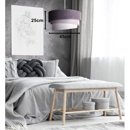 Duolla - Lámpara colgante TRIO 1xE27/15W/230V diá. 45 cm antracita/gris/blanco