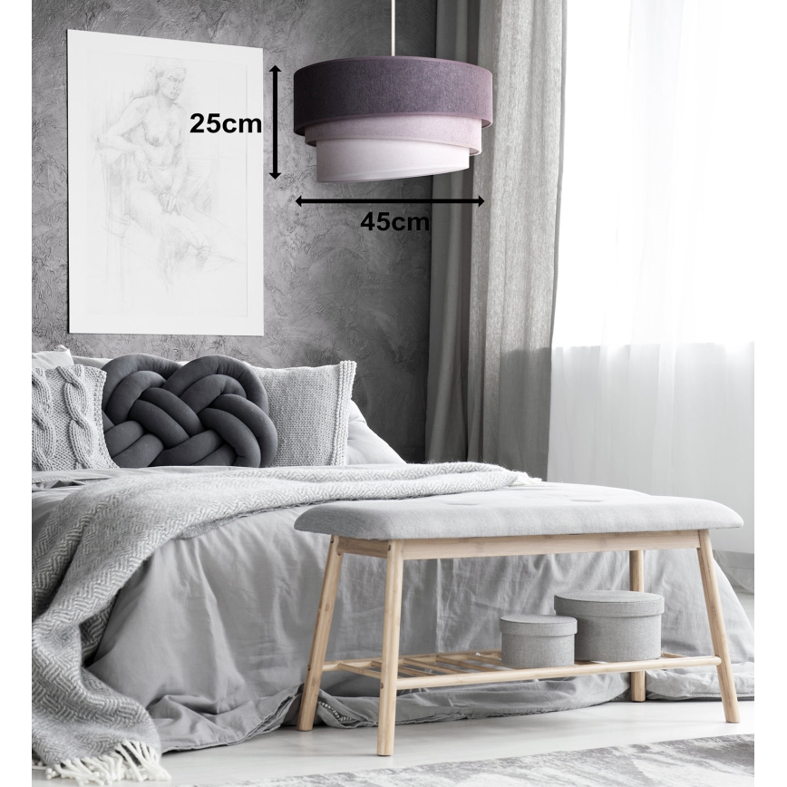 Duolla - Lámpara colgante TRIO 1xE27/15W/230V diá. 45 cm antracita/gris/blanco