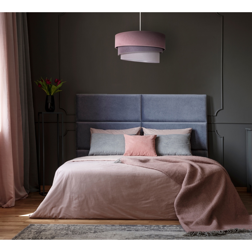 Duolla - Lámpara colgante TRIO 1xE27/15W/230V diá. 45 cm rosa/gris/blanco