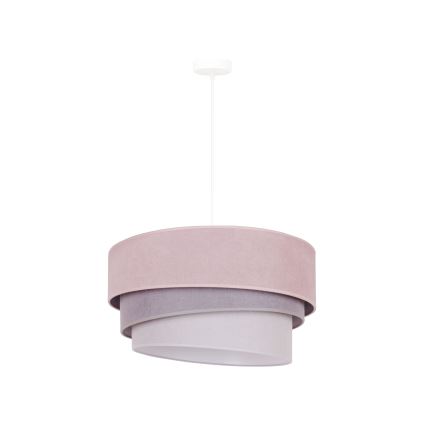 Duolla - Lámpara colgante TRIO 1xE27/15W/230V diá. 45 cm rosa/gris/blanco