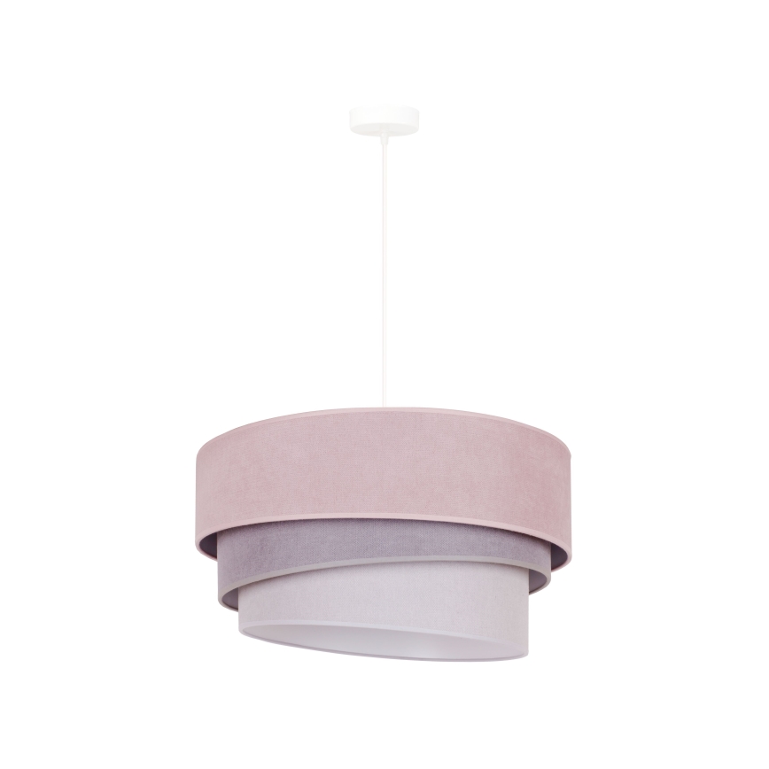 Duolla - Lámpara colgante TRIO 1xE27/15W/230V diá. 45 cm rosa/gris/blanco