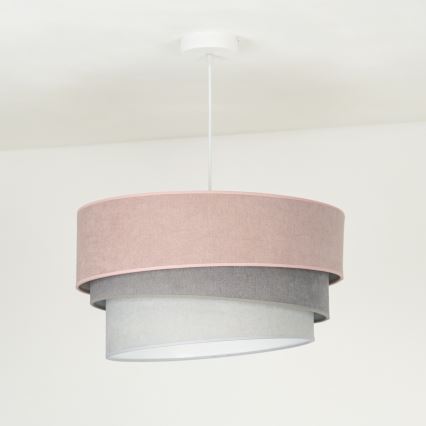 Duolla - Lámpara colgante TRIO 1xE27/15W/230V diá. 45 cm rosa/gris/blanco
