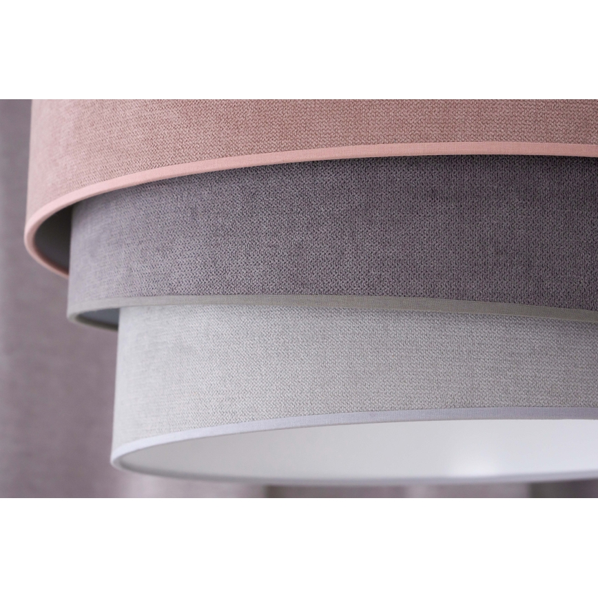 Duolla - Lámpara colgante TRIO 1xE27/15W/230V diá. 45 cm rosa/gris/blanco