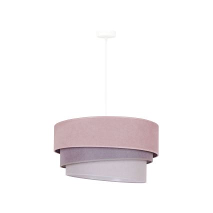Duolla - Lámpara colgante TRIO 1xE27/15W/230V diá. 45 cm rosa/gris/blanco