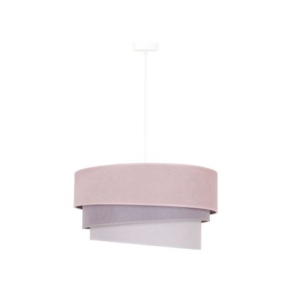Duolla - Lámpara colgante TRIO 1xE27/15W/230V diá. 45 cm rosa/gris/blanco
