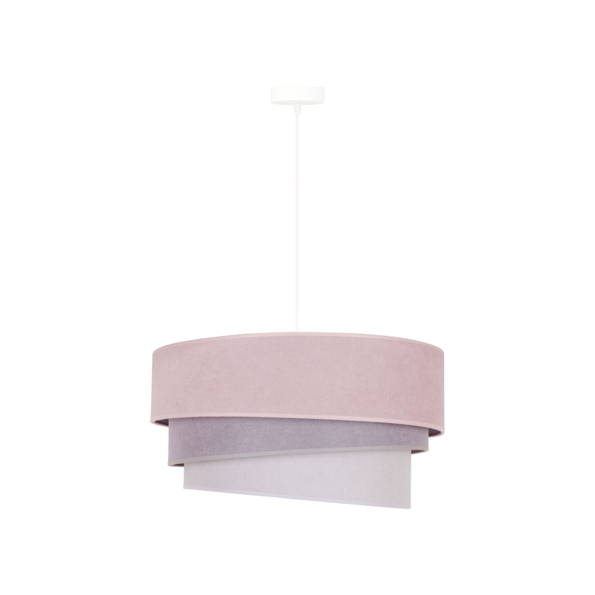 Duolla - Lámpara colgante TRIO 1xE27/15W/230V diá. 45 cm rosa/gris/blanco