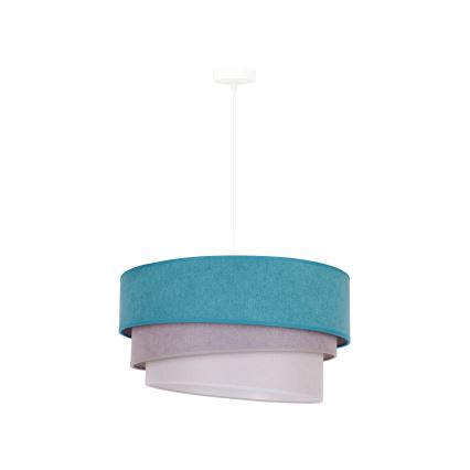 Duolla - Lámpara colgante TRIO 1xE27/15W/230V diá. 45 cm turquesa/gris/blanco