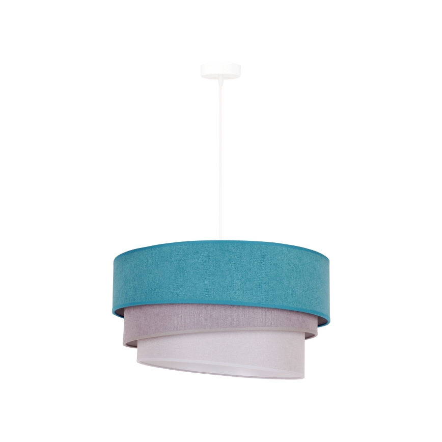 Duolla - Lámpara colgante TRIO 1xE27/15W/230V diá. 45 cm turquesa/gris/blanco