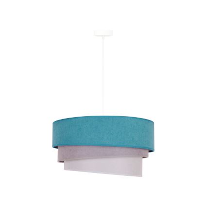 Duolla - Lámpara colgante TRIO 1xE27/15W/230V diá. 45 cm turquesa/gris/blanco