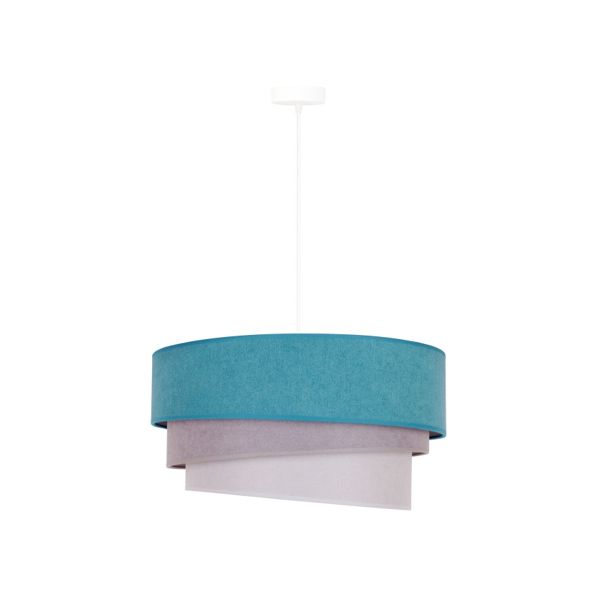 Duolla - Lámpara colgante TRIO 1xE27/15W/230V diá. 45 cm turquesa/gris/blanco