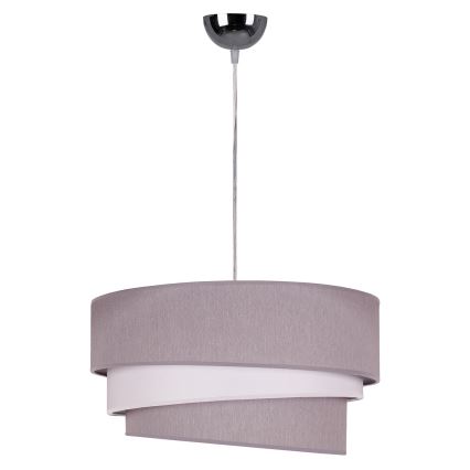 Duolla - Lámpara colgante TRIO 1xE27/40W/230V diá. 45 cm gris/blanco