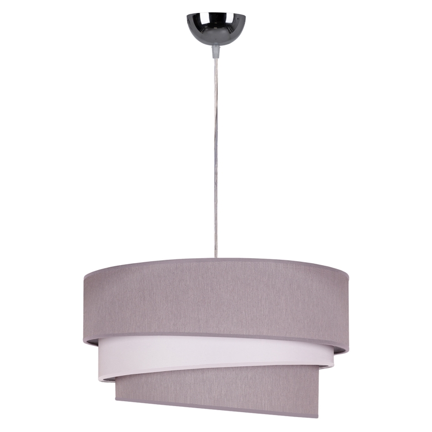 Duolla - Lámpara colgante TRIO 1xE27/40W/230V diá. 45 cm gris/blanco
