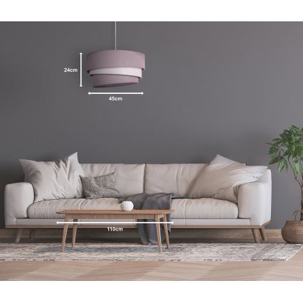 Duolla - Lámpara colgante TRIO 1xE27/40W/230V diá. 45 cm gris/blanco