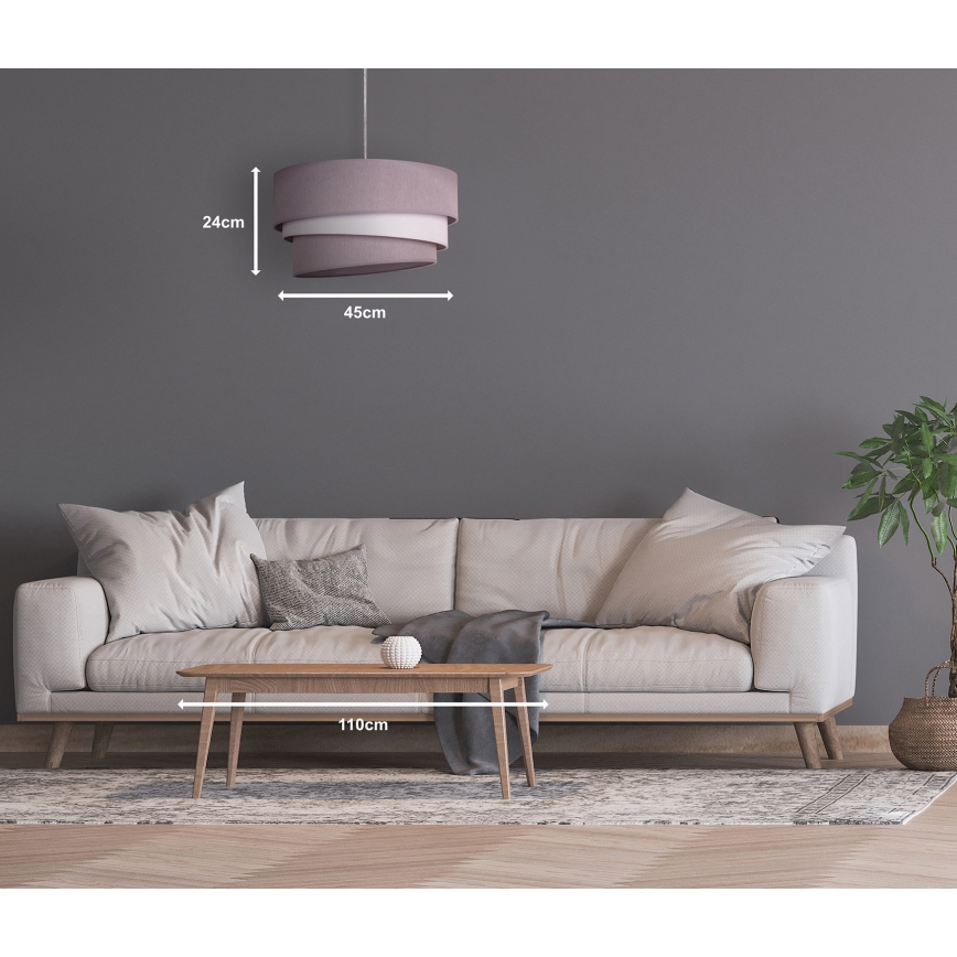 Duolla - Lámpara colgante TRIO 1xE27/40W/230V diá. 45 cm gris/blanco