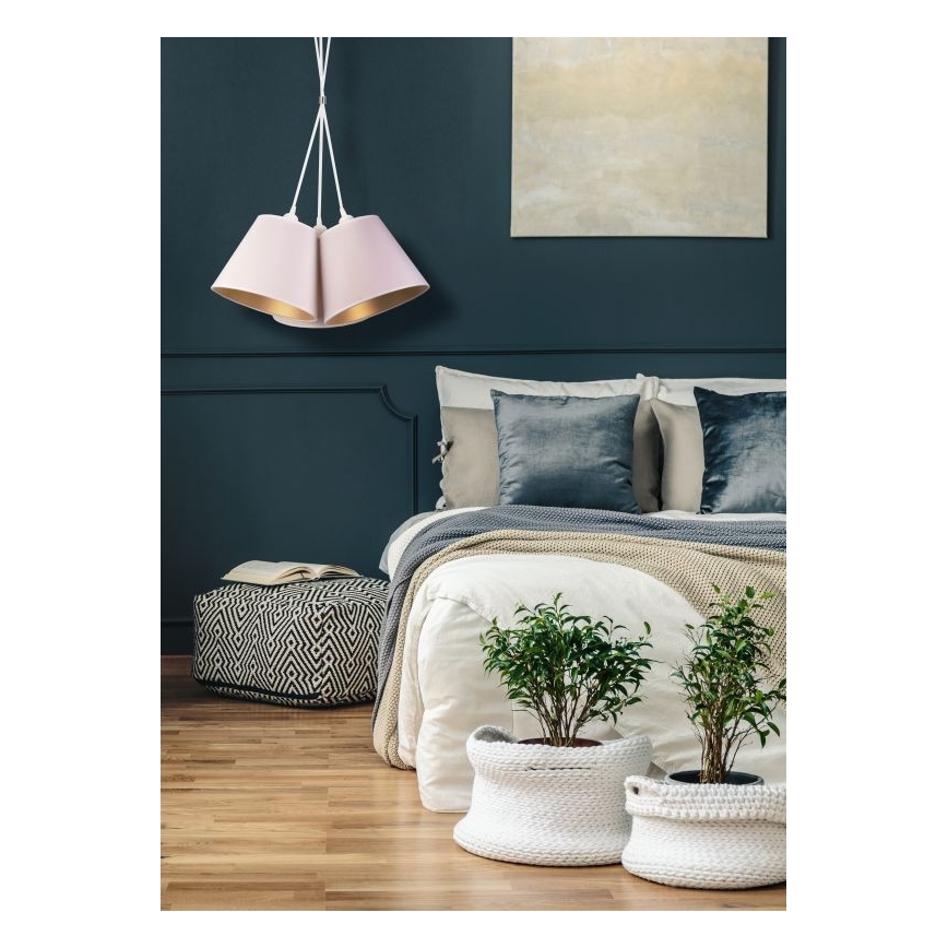 Duolla - Lámpara colgante TWIGGY 3xE27/40W/230V diá. 60 cm blanco