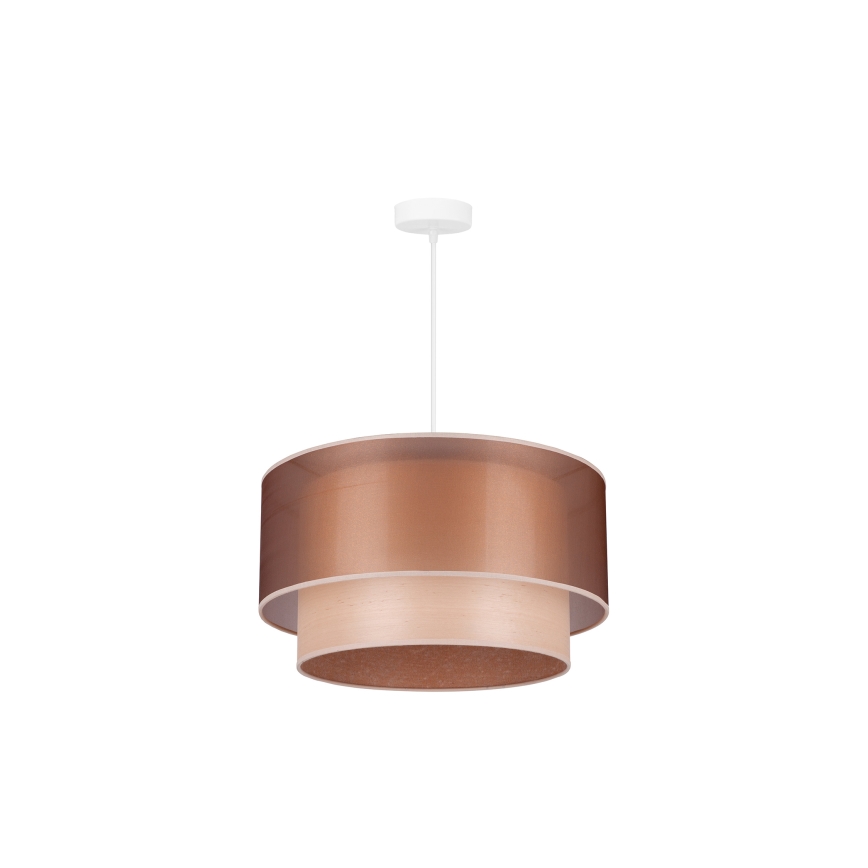 Duolla - Lámpara colgante WOOD BOHO 1xE27/15W/230V diá. 45 cm cobre/beige