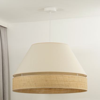 Duolla - Lámpara colgante YUTE AVIGNON 1xE27/15W/230V diá. 60 cm color crema/beige