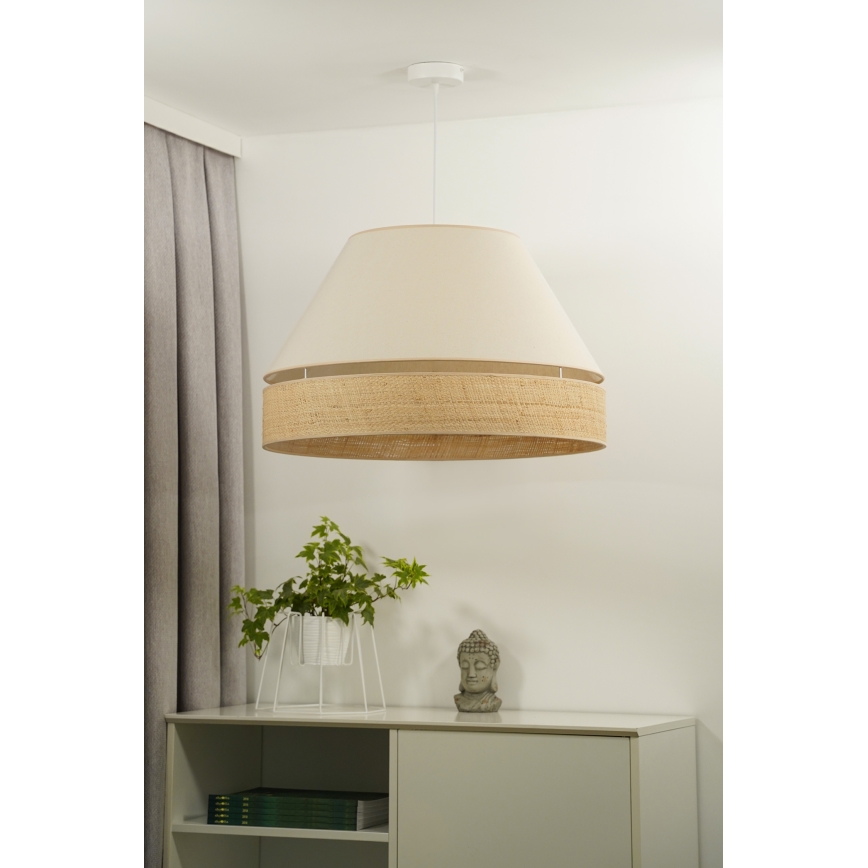 Duolla - Lámpara colgante YUTE AVIGNON 1xE27/15W/230V diá. 60 cm color crema/beige