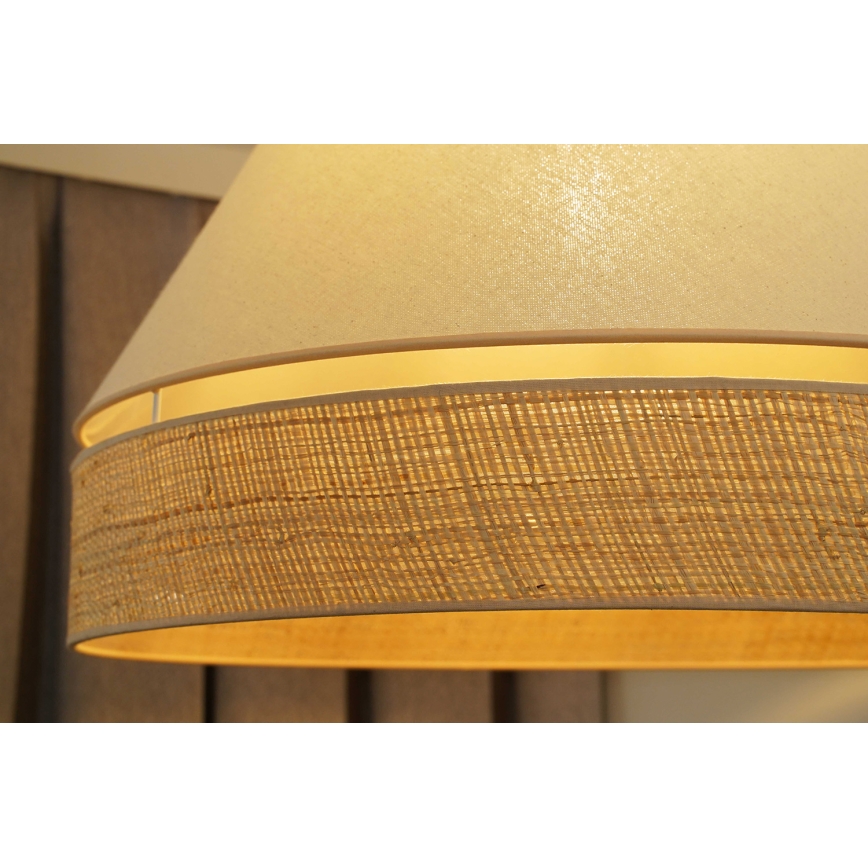 Duolla - Lámpara colgante YUTE AVIGNON 1xE27/15W/230V diá. 60 cm color crema/beige
