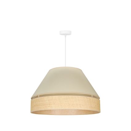Duolla - Lámpara colgante YUTE AVIGNON 1xE27/15W/230V diá. 60 cm color crema/beige
