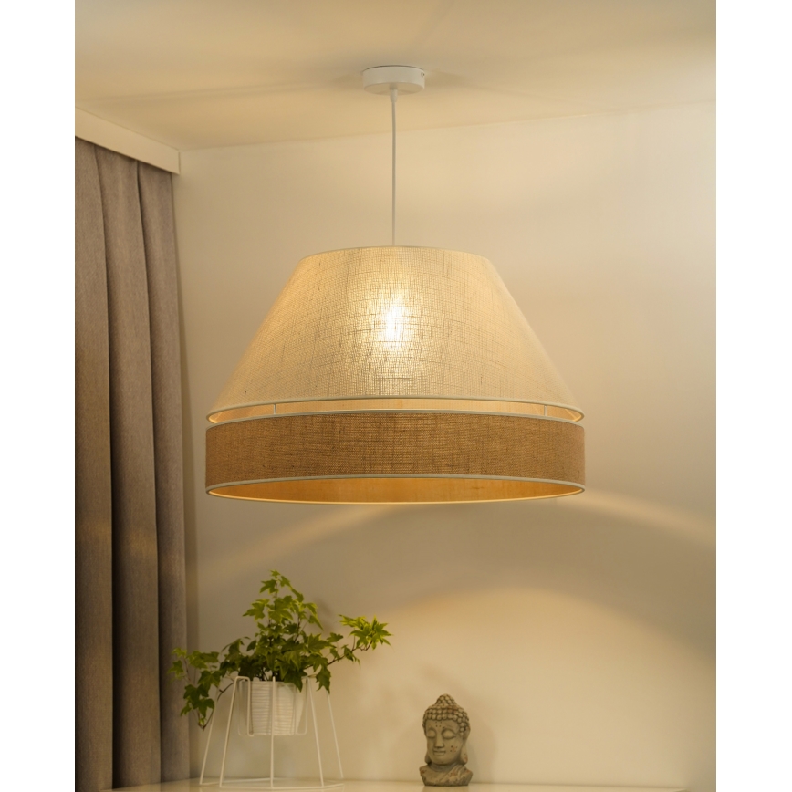 Duolla - Lámpara colgante YUTE AVIGNON 1xE27/15W/230V diá. 60 cm gris/marrón