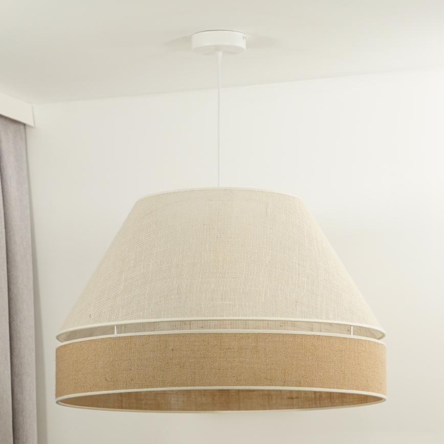 Duolla - Lámpara colgante YUTE AVIGNON 1xE27/15W/230V diá. 60 cm gris/marrón