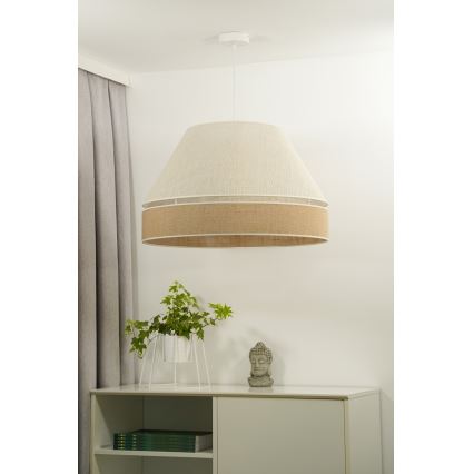 Duolla - Lámpara colgante YUTE AVIGNON 1xE27/15W/230V diá. 60 cm gris/marrón
