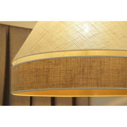 Duolla - Lámpara colgante YUTE AVIGNON 1xE27/15W/230V diá. 60 cm gris/marrón