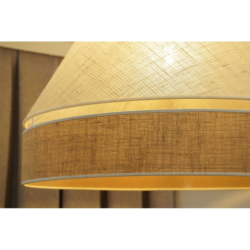 Duolla - Lámpara colgante YUTE AVIGNON 1xE27/15W/230V diá. 60 cm gris/marrón