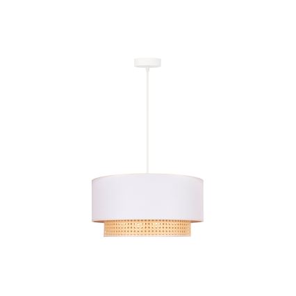 Duolla - Lámpara de araña en cadena BOHO 1xE27/15W/230V d. 45 cm crema/ratán
