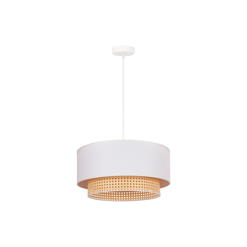 Duolla - Lámpara de araña en cadena BOHO 1xE27/15W/230V d. 45 cm crema/ratán