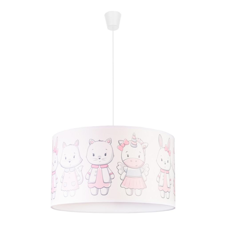 Duolla - Lámpara de araña infantil de cuerda PRINT M 1xE27/40W/230V d. 35 cm animalitos