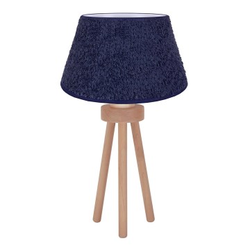 Duolla - Lámpara de mesa BOUCLE 1xE27/15W/230V diá. 28 cm azul/madera