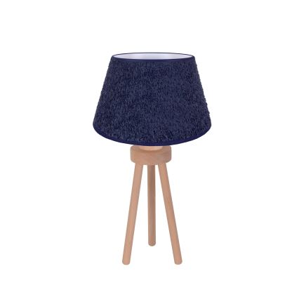 Duolla - Lámpara de mesa BOUCLE 1xE27/15W/230V diá. 28 cm azul/madera