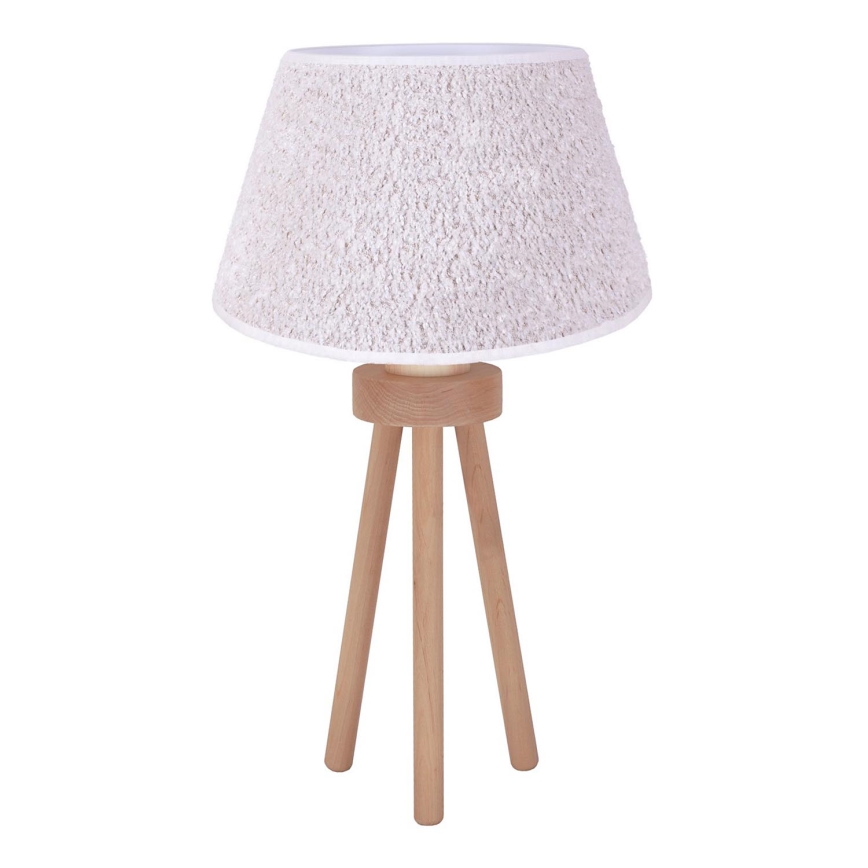 Duolla - Lámpara de mesa BOUCLE 1xE27/15W/230V diá. 28 cm blanco/madera