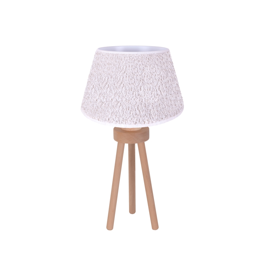 Duolla - Lámpara de mesa BOUCLE 1xE27/15W/230V diá. 28 cm blanco/madera