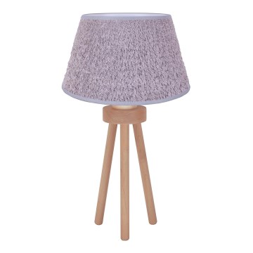 Duolla - Lámpara de mesa BOUCLE 1xE27/15W/230V diá. 28 cm gris/madera