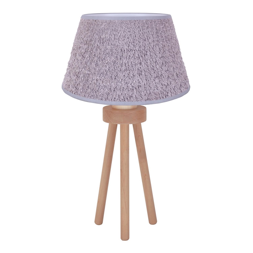 Duolla - Lámpara de mesa BOUCLE 1xE27/15W/230V diá. 28 cm gris/madera
