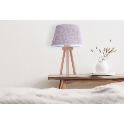 Duolla - Lámpara de mesa BOUCLE 1xE27/15W/230V diá. 28 cm gris/madera