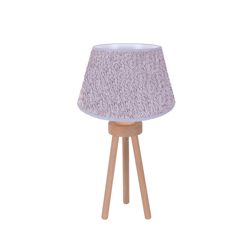 Duolla - Lámpara de mesa BOUCLE 1xE27/15W/230V diá. 28 cm gris/madera